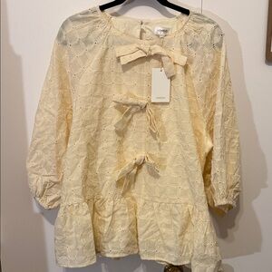 Love Ivory Bow Accent Blouse